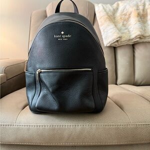 Kate Spade Black Pebbled Leather Backpack